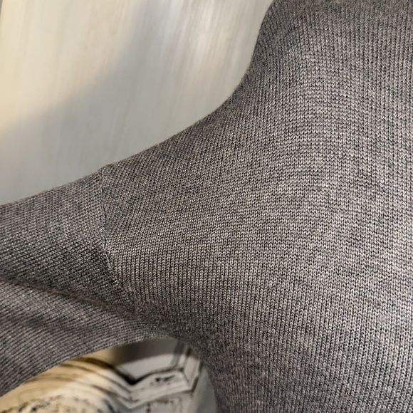 Bella Luxx Los Angeles Gray Cashmere Blend Sweater Dress Minimalist Neutral - Picture 7 of 13